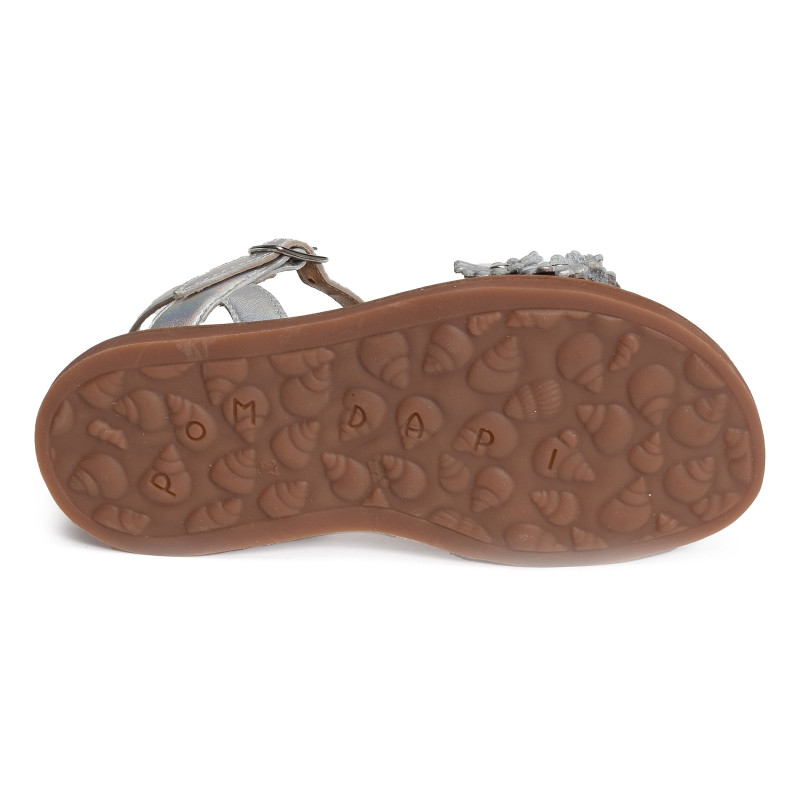 PLAGETTE MULTI FLO Argent, Sandales plates & Nu-Pieds Pom d'Api