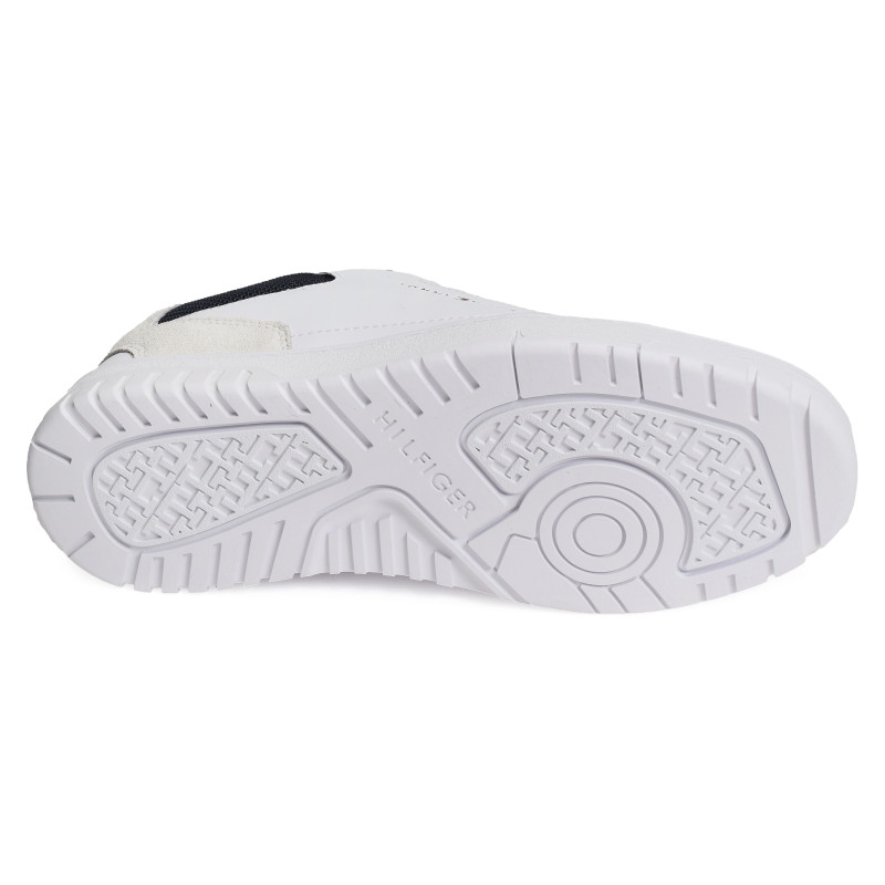 TH BASKET CORE LTH MIX ESS 5058 Blanc, Sneakers basses Tommy Hilfiger
