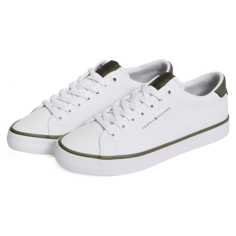 TH HI VULC LOW CORE SEASONAL 5110 Blanc Kaki, Sneakers basses Tommy Hilfiger