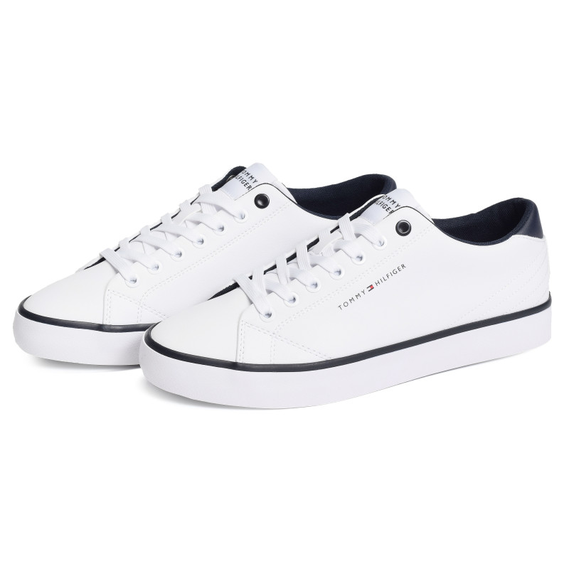 TH HI VULC CORE LOW LEATHER 5041 Blanc, Sneakers basses Tommy Hilfiger