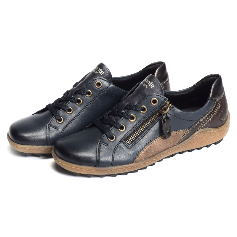 R1439 Marine Marron, Sneakers basses Remonte