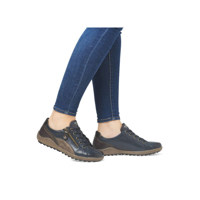 R1439 Marine Marron, Sneakers basses Remonte