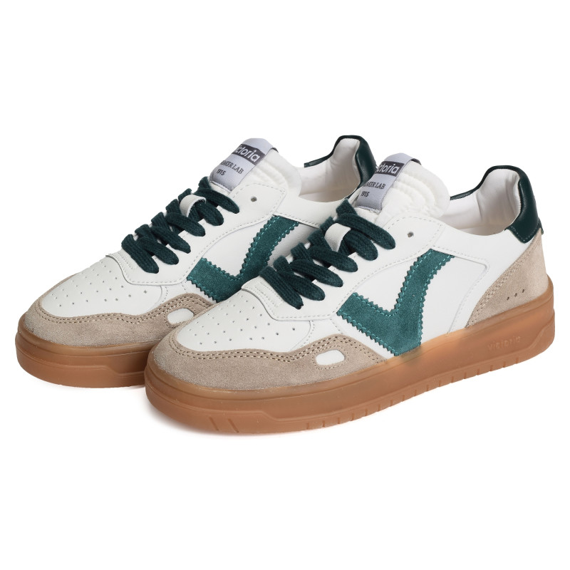 1257125 Blanc Vert, Sneakers basses Victoria