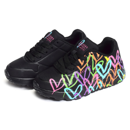 UNO LITE SPREAD THE LOVE Noir, Sneakers basses Skechers
