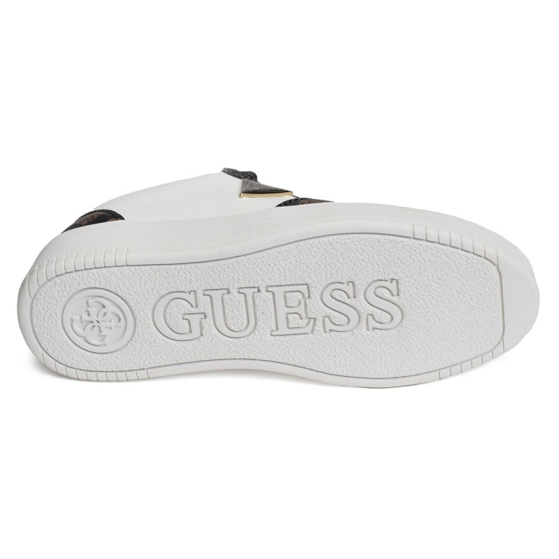 SIDNY Blanc Marron, Sneakers basses Guess
