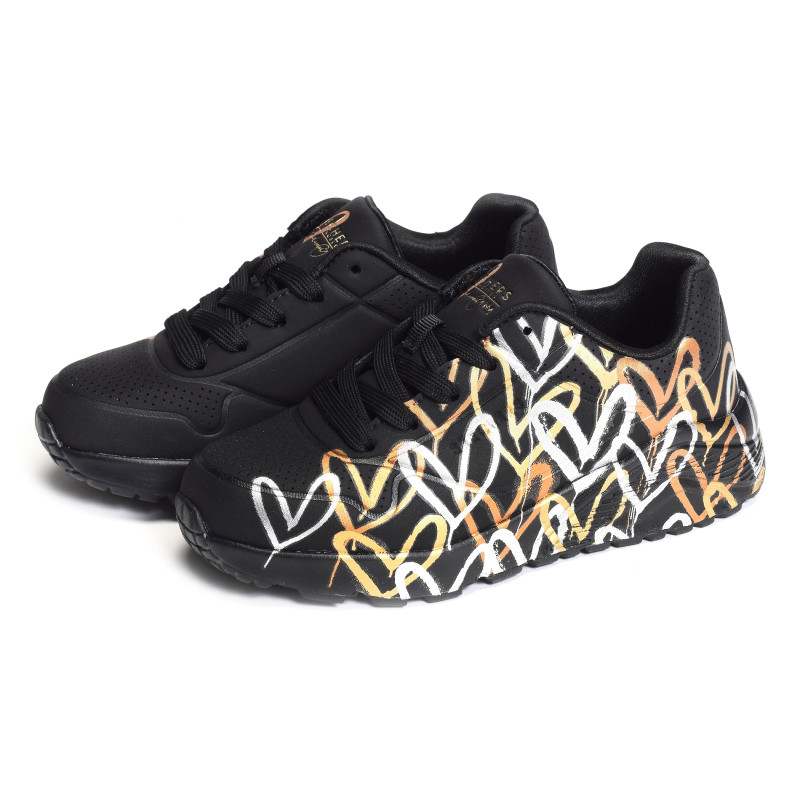 UNO LITE METALLIC LOVE Noir, Sneakers basses Skechers