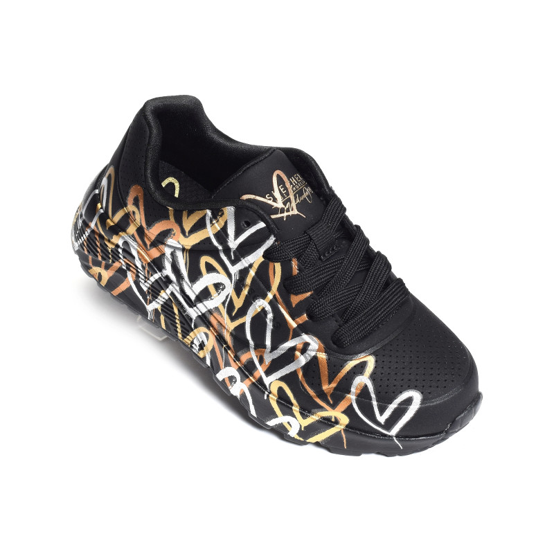 UNO LITE METALLIC LOVE Noir, Sneakers basses Skechers