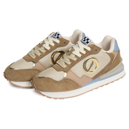 TOVA RUNNER Beige Marron, Baskets running No Name