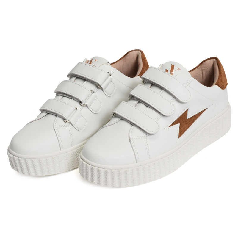 VICKY Blanc Camel, Sneakers basses Vanessa wu