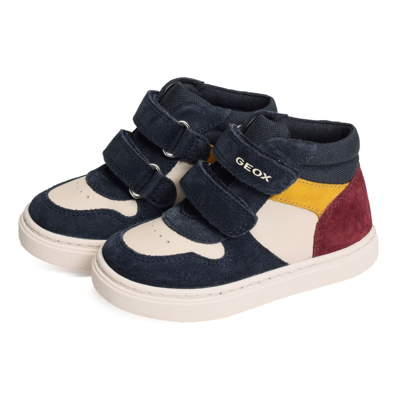 B NASHIK A Marine Beige, Chaussures à Scratch Geox
