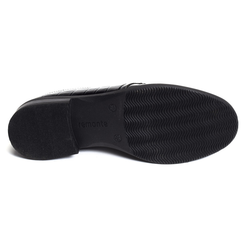 D1U00 Verni Noir, Mocassins Remonte