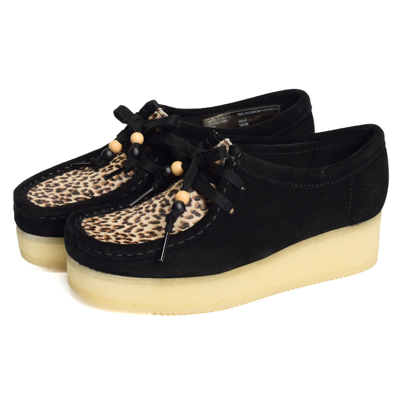 WALLACRAFT BEE Noir Léopard, Richelieus Clarks