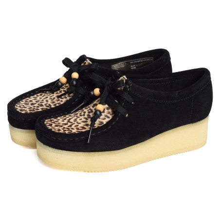 WALLACRAFT BEE Noir Léopard, Richelieus Clarks