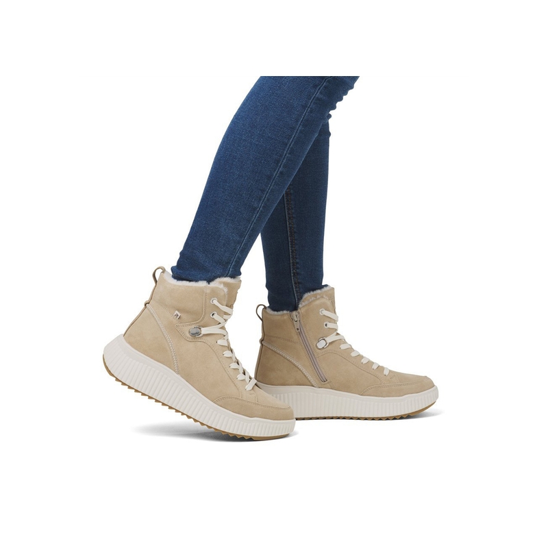 W1771 Beige, Baskets montantes Rieker