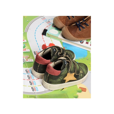 SASHA VELCRO BOY Kaki, Chaussures à Scratch Naturino
