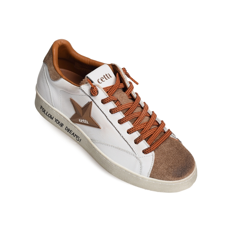 C1342 Blanc Marron, Sneakers basses Cetti