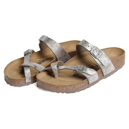 MAYARI Argent Or, Tongs Birkenstock
