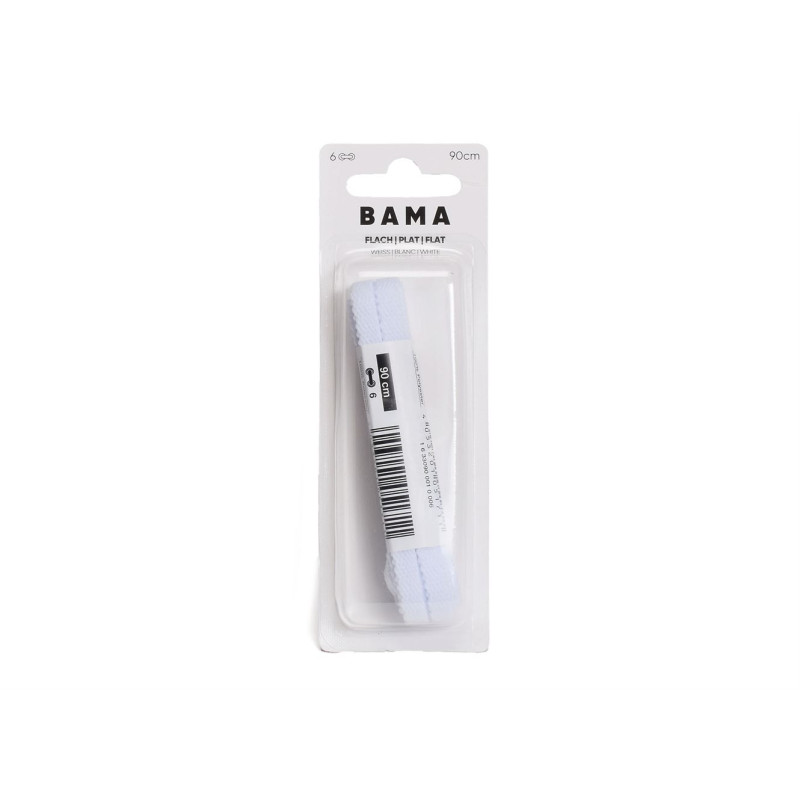 LACET PLAT 90 CM Blanc, Lacets Bama