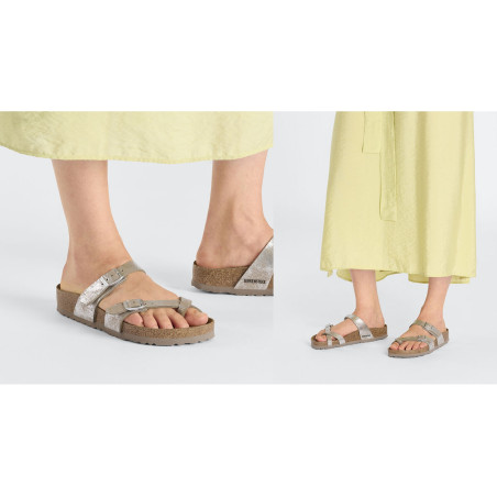 MAYARI Argent Or, Tongs Birkenstock