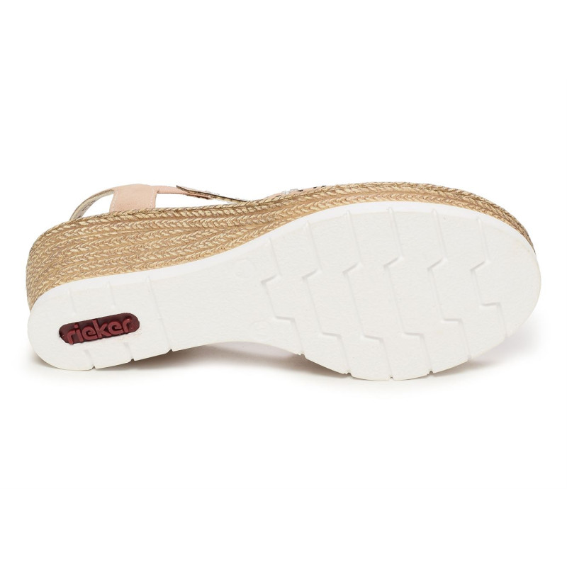 61916 Rose, Sandales compensées Rieker
