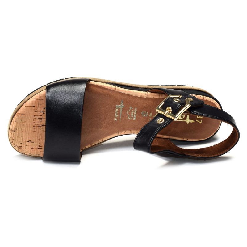 28222 Noir, Sandales compensées Tamaris
