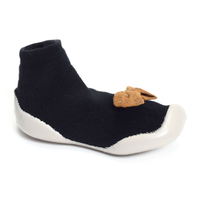 GOLDEN BOW Noir, Chaussons Chaussettes Collegien
