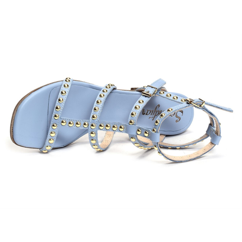 944 Bleu, Nu-Pieds à talon Semerdjian