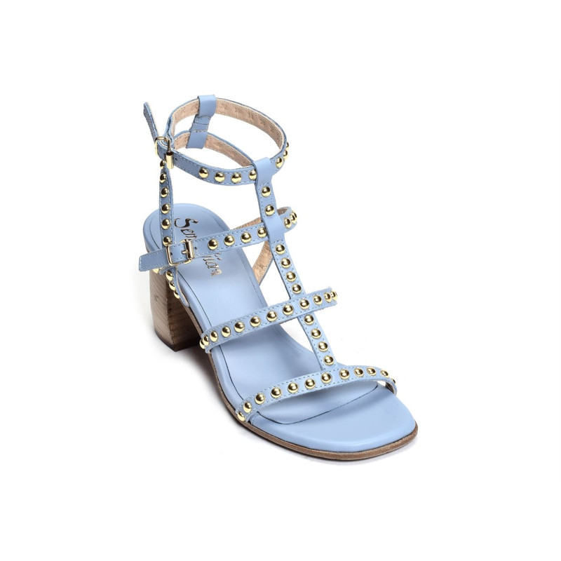 944 Bleu, Nu-Pieds à talon Semerdjian