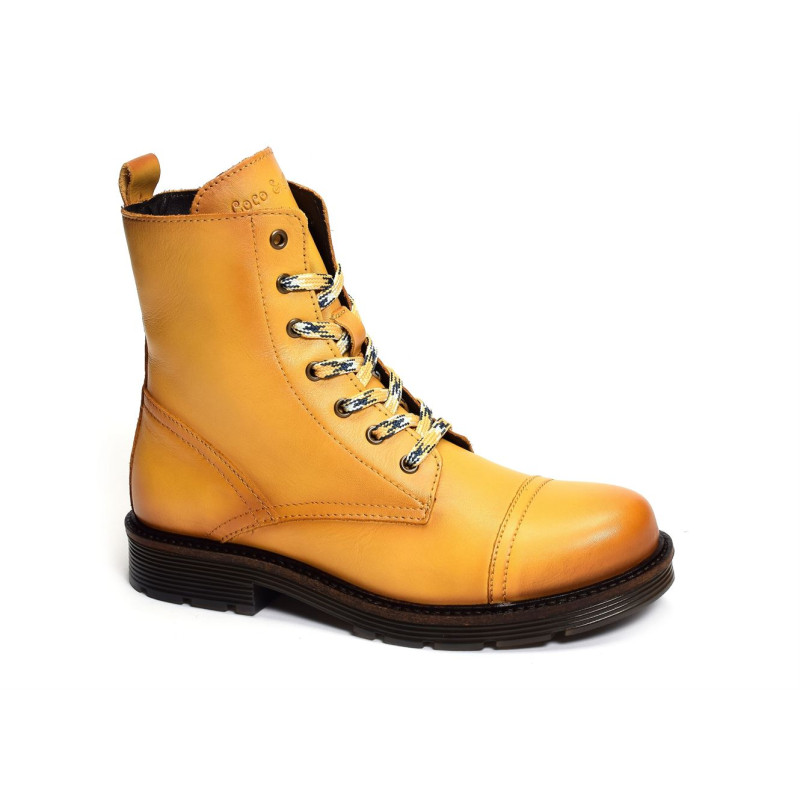 PELLEVOISIN Jaune, Boots Coco & Abricot