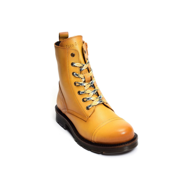 PELLEVOISIN Jaune, Boots Coco & Abricot