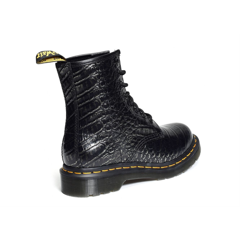 1460 WILD CROC Noir, Boots Doc martens