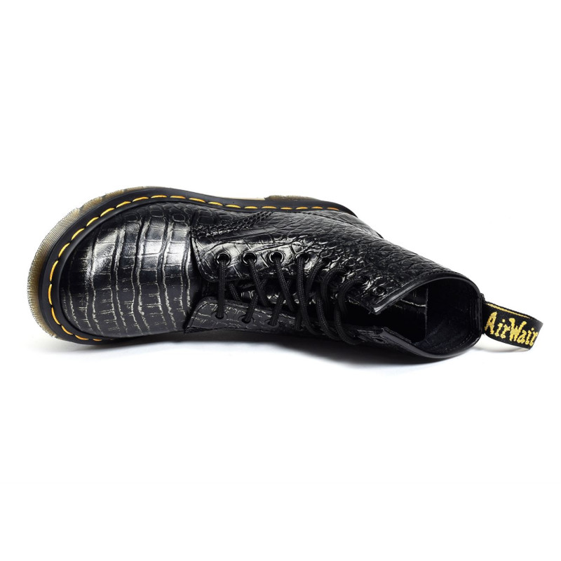 1460 WILD CROC Noir, Boots Doc martens