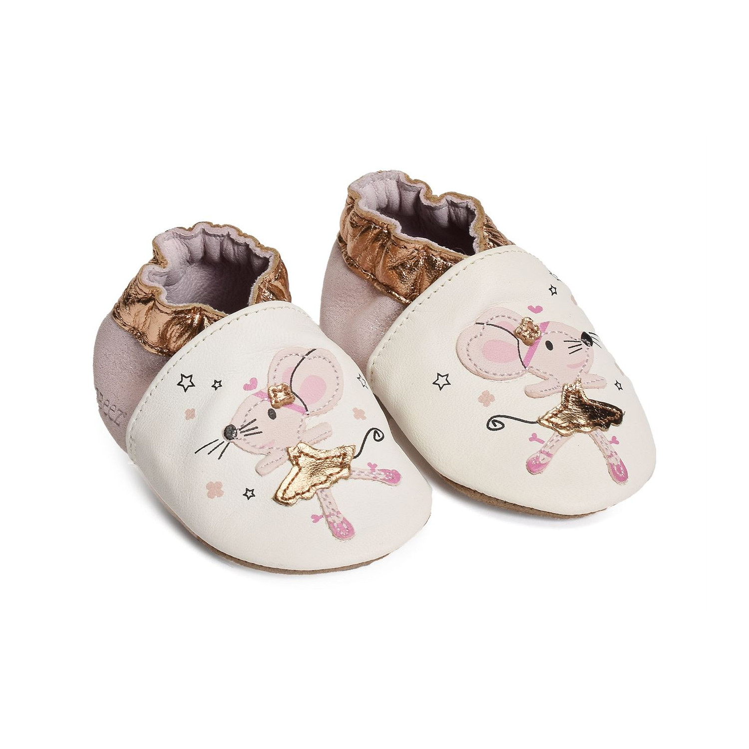 DANCING MOUSE Blanc Rose Ballerines Robeez