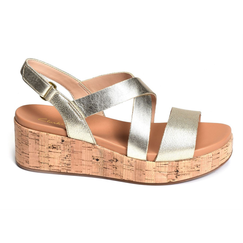 KIMMEI CORK Or, Sandales compensées Clarks