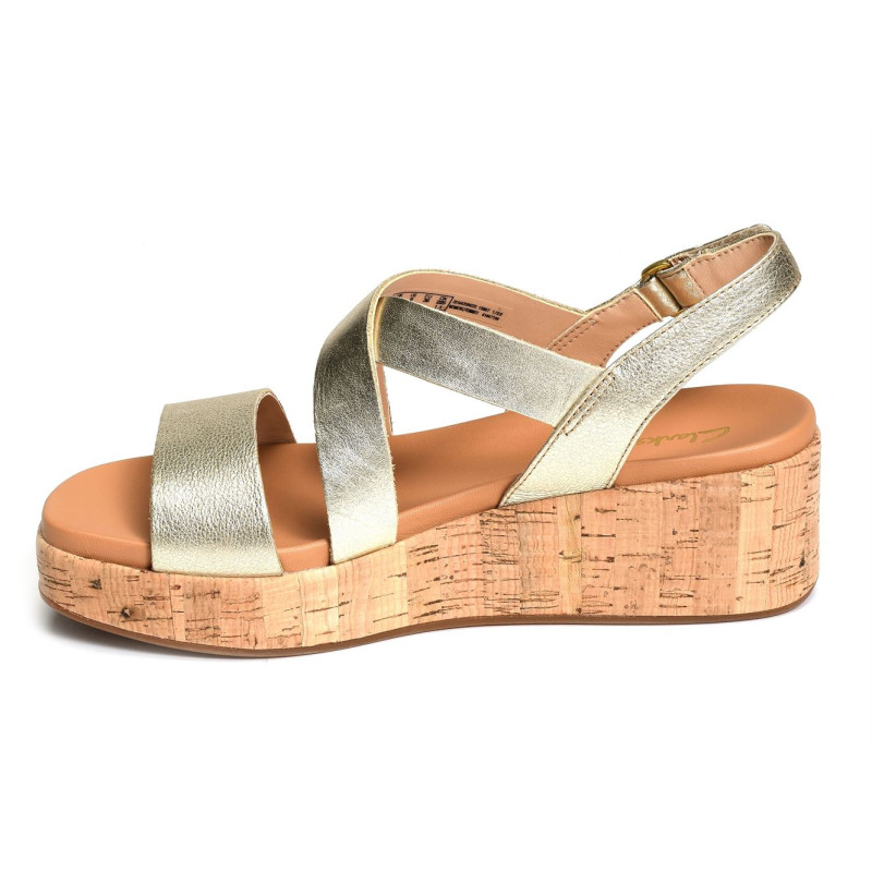 KIMMEI CORK Or, Sandales compensées Clarks