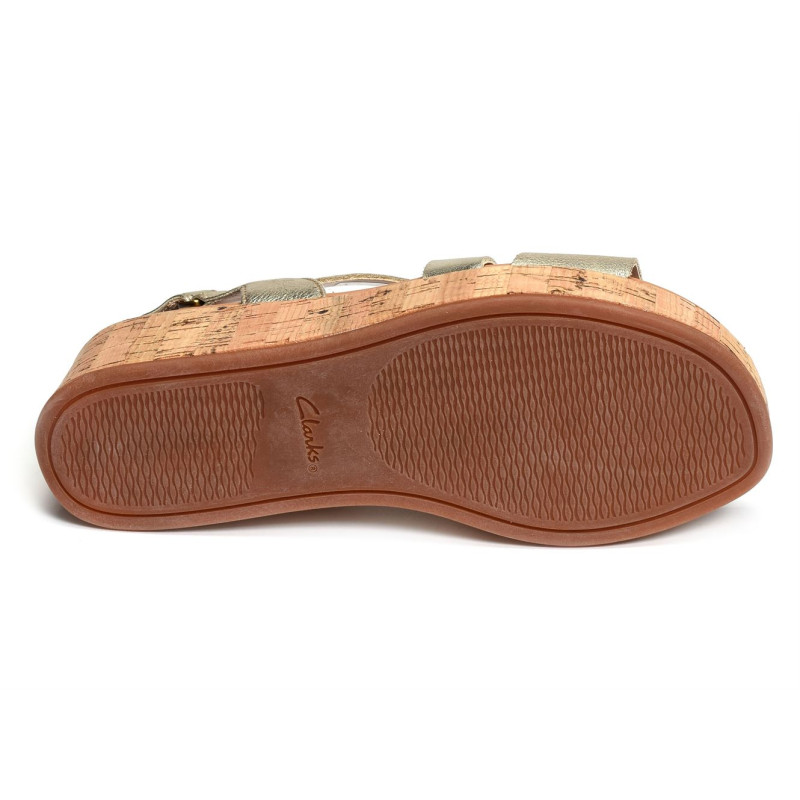 KIMMEI CORK Or, Sandales compensées Clarks