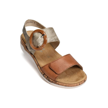 R6853 Camel, Sandales compensées Remonte