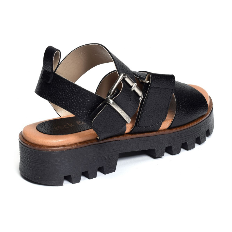 CV5652 Noir, Nu-Pieds à plateforme Folie's