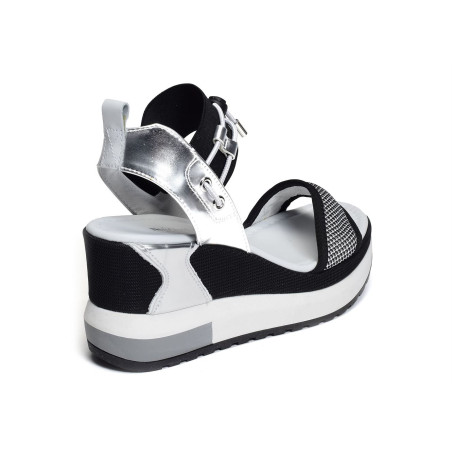 07753 Blanc Noir, Sandales compensées NeroGiardini