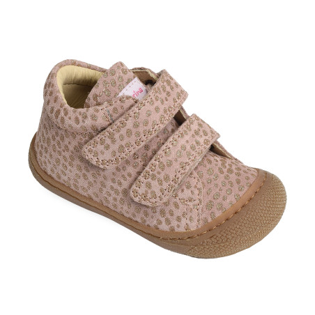 COCOON GIRL VELCRO VELOURS Rose Platine, Chaussures à Scratch Naturino