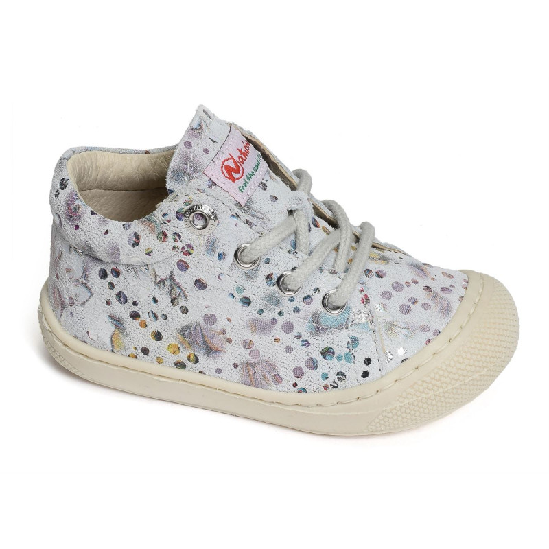 COCOON GIRL FANTAISIE Blanc Violet, Chaussures à Lacets Naturino