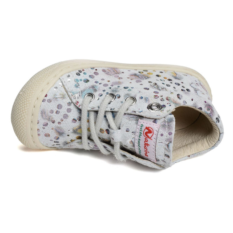 COCOON GIRL FANTAISIE Blanc Violet, Chaussures à Lacets Naturino
