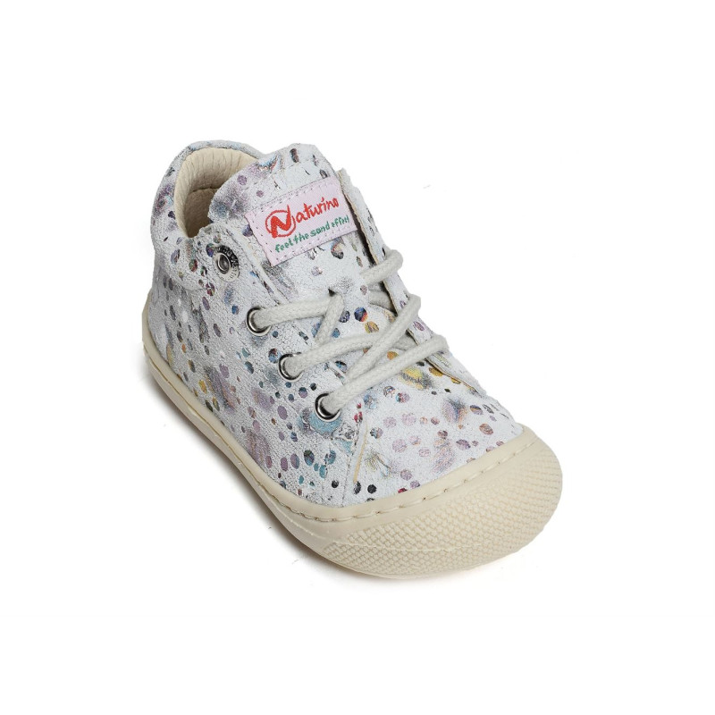 COCOON GIRL FANTAISIE Blanc Violet, Chaussures à Lacets Naturino