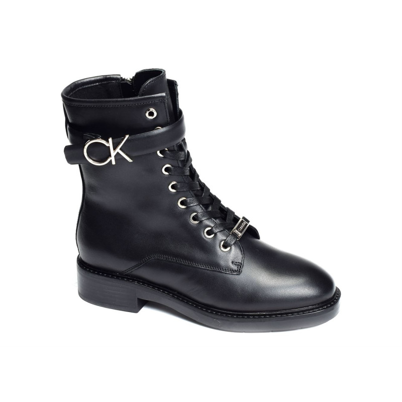 RUBBER SOLE COMBAT 1254 Noir, Bottines & Boots Calvin Klein