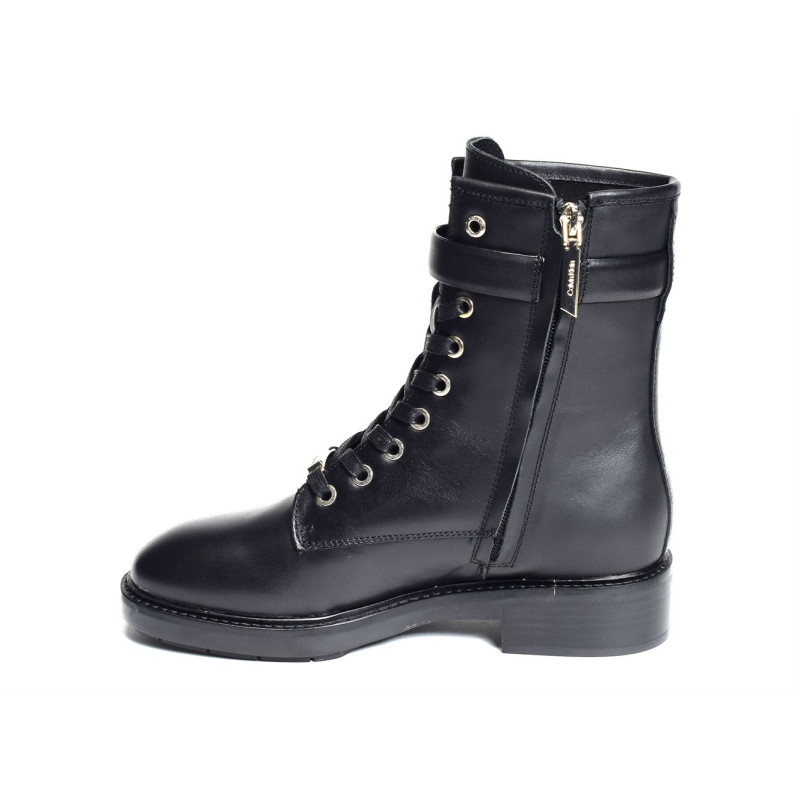 RUBBER SOLE COMBAT 1254 Noir, Bottines & Boots Calvin Klein