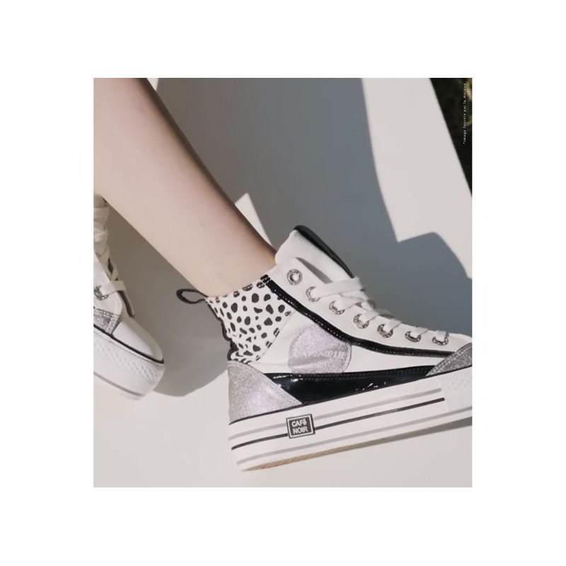 DM9140 Blanc Noir, Chaussures montantes Cafe noir