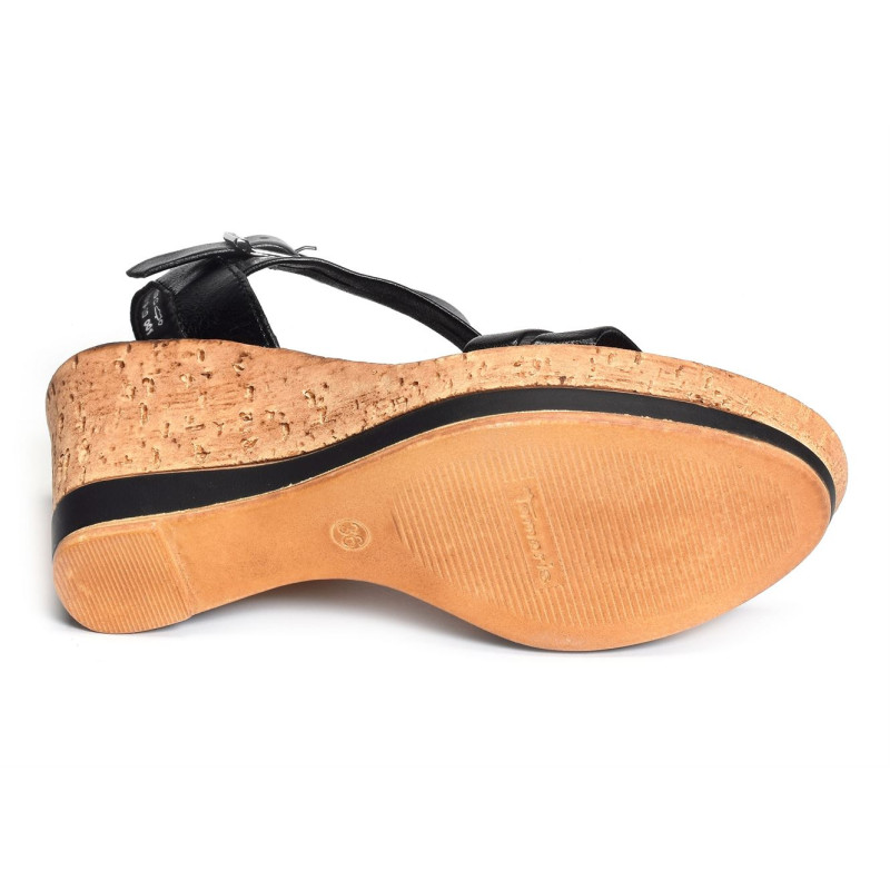 28019 Noir, Sandales compensées Tamaris
