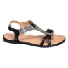 ANNABELLE Noir Serpent, Sandales plates Adige