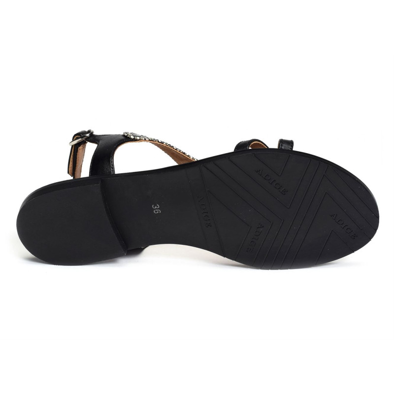 ANNABELLE Noir Serpent, Sandales plates Adige
