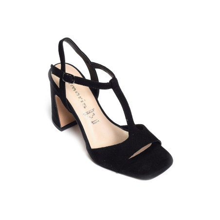 28380 Noir, Nu-Pieds à talon Tamaris